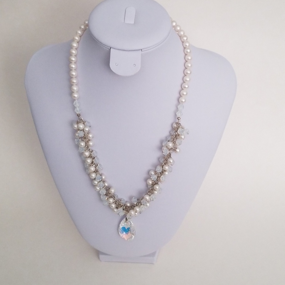 Genuine Pearls and Swarovski necklace